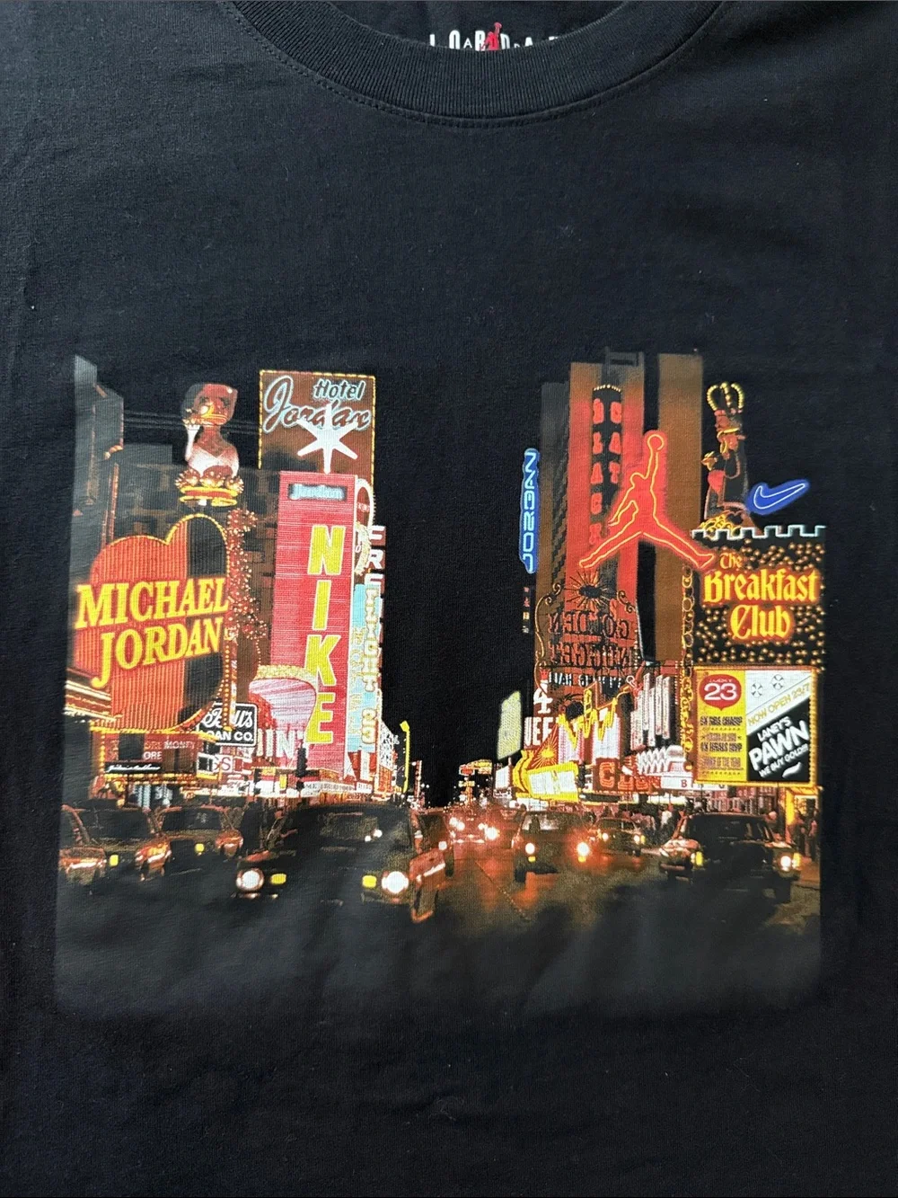 Jordan Black Short-Sleeve Tee with City Night Graphic